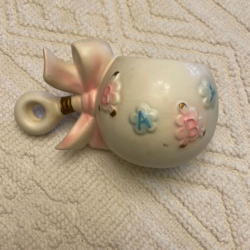 Vintage Velco Baby Rattle Planter